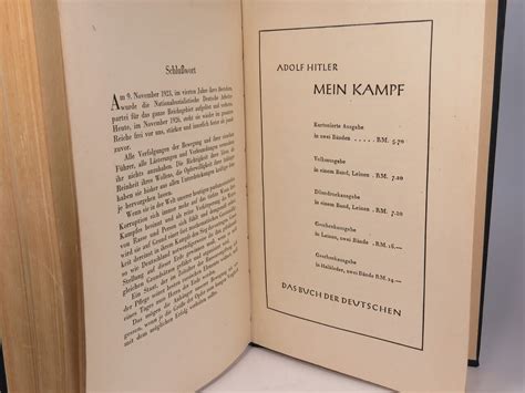 Buch Von Adolf Hitler Mein Kampf 820 824 Auflage Ausgabe Mitte Des