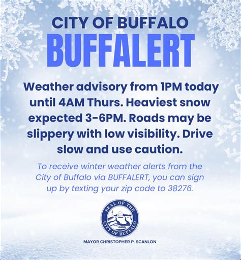 Buffalert Winter Weather Advisory For Buffalo Friday 10Am To Saturday 4Am Snow And Sleet Likely With Slippery Roads Especially Friday Afternoon And Evening Use Caution Buffalert Winter Weather Advisory For Buffalo Friday 10Am To Saturday 4Am Snow And Sleet Likely With Slippery Roads Especially Friday Afternoon And Evening Use Caution