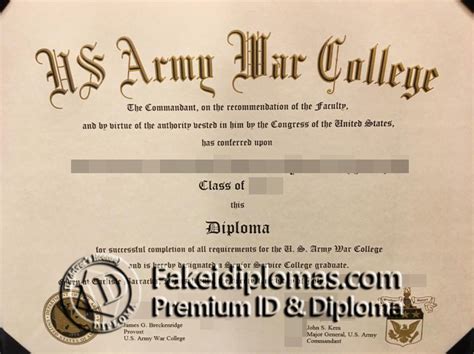 Buy A Us Army War College Diploma Certificate Online
