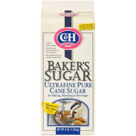 C Amp H Baker Amp 39 S Sugar Ultrafine Granulated Cane Sugar 3 5 Lb Tub For Baking