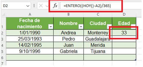 Calcular La Edad En Excel Excel Para Todos