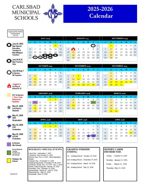 Carlsbad Municipal School District Nm 25 26 Calendar Revised Pdf Carlsbad Municipal School District Nm 25 26 Calendar Revised Pdf