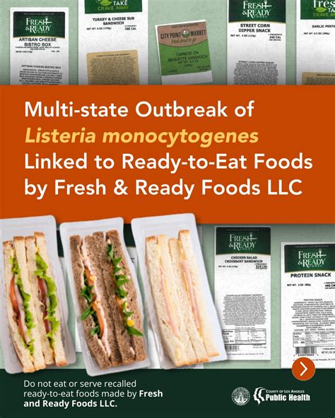 Cdc And Public Health Officials In Several States Are Investigating A Multistate Outbreak Of Listeria Infections Linked To Ready To Eat Foods Made By Fresh And Ready Foods Llc Foods Include Items Like Sandwiches Cdc And Public Health Officials In Several States Are Investigating A Multistate Outbreak Of Listeria Infections Linked To Ready To Eat Foods Made By Fresh And Ready Foods Llc Foods Include Items Like Sandwiches