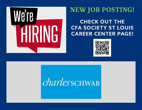 Cfa Society Of St Louis On Linkedin Hot Job Alert Charles Schwab In