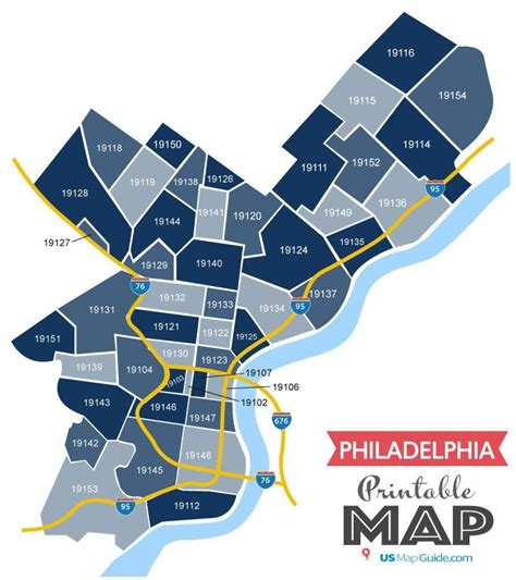 City Philadelphia Metro Population Philadelphia County Pa Digit Zip Code Maps Premium
