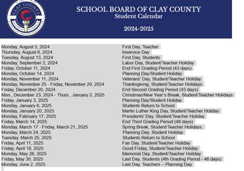 Clay County Schools Fl Calendar 24 25 New Updates Educounty
