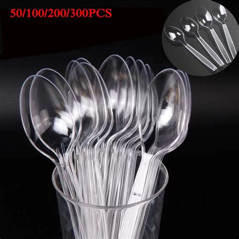 Clear Disposable Plastic Serving Spoons 110 Spoons