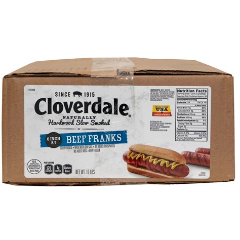 Cloverdale Meats Beef Hot Dogs 6 Inch 4 1 Franks