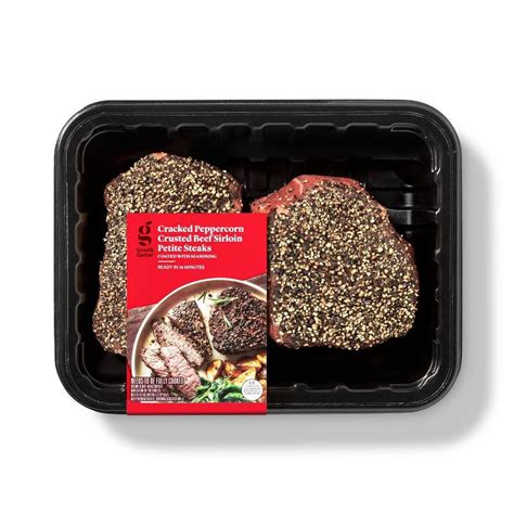 Cracked Peppercorn Crusted Beef Sirloin Petite Steaks Price Per Lb