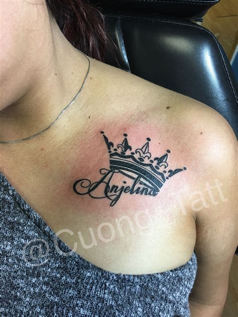 Crown And Name Tattoo Designs
