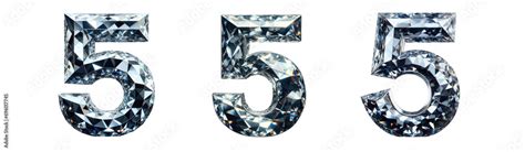 Diamond Number Number 5 3D Isolated Transparent Background Png Cristal Number 5 Glass 5