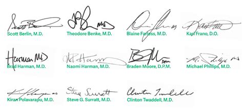 Doctor Signatures Examples