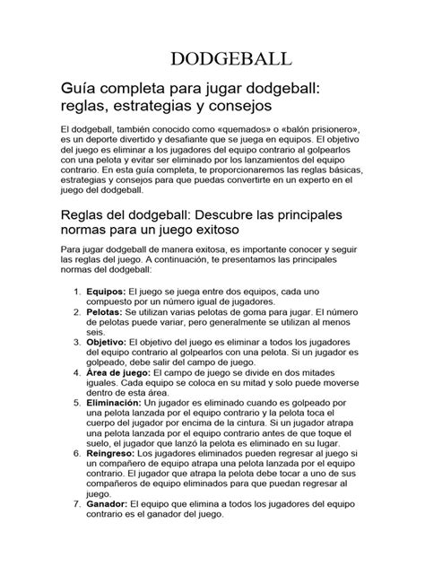 Dodgeball Pdf