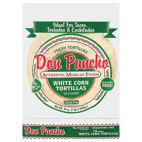 Don Pancho Tortillas White Corn Bag 18 Count 16 Oz Albertsons
