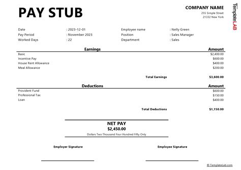 Editable Pay Stub Template Pdf Blank Pay Stubs Template 6