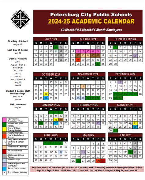 Engagement Calendar Petersburg City Public Schools Family And