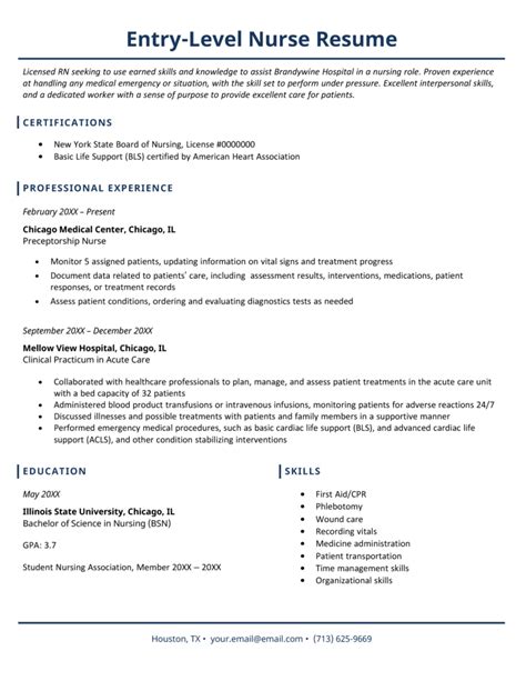 Entry Level Healthcare Resume New Grad Nurse Resume Template With