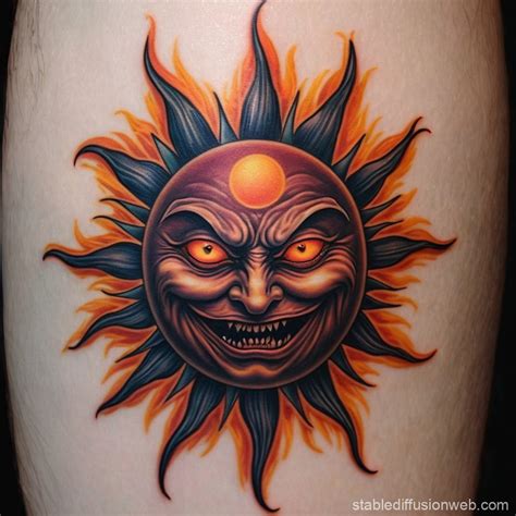 Evil Sun Tattoo Designs