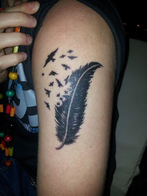 Feather And Birds Tattoo Feather And Birds Tattoo