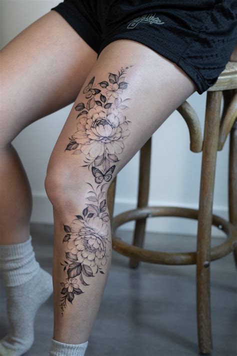 Flower Leg Sleeve Tattoos For Females At Jose Cruse Blog