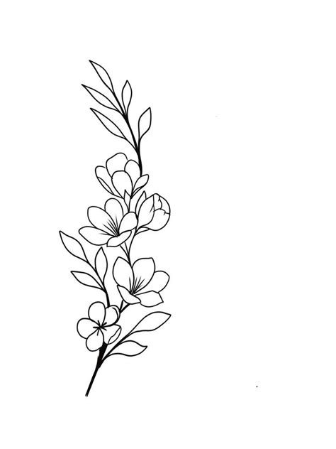 Flower Outline Tattoo