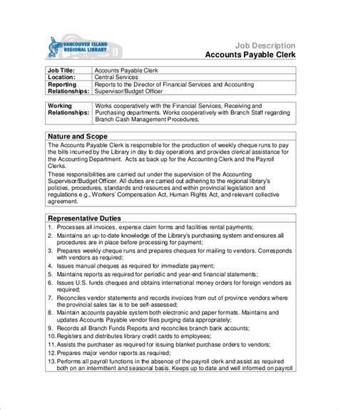 Free 9 Sample Accounts Payable Job Description Templates In Ms Word Pdf Free 9 Sample Accounts Payable Job Description Templates In Ms Word Pdf
