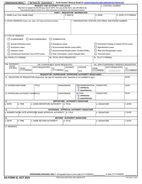 Free Da 31 Template Legal Forms
