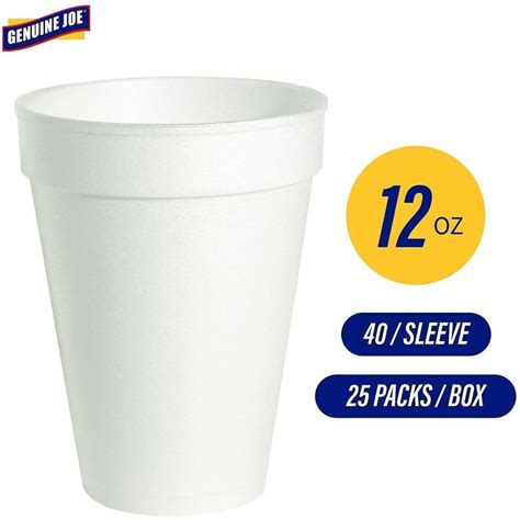 Genuine Joe 12 Oz Hot Cold Foam Cups