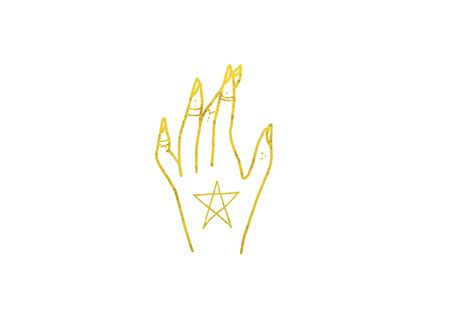 Golden Metallic Star Tattoo Hand 13281097 Png