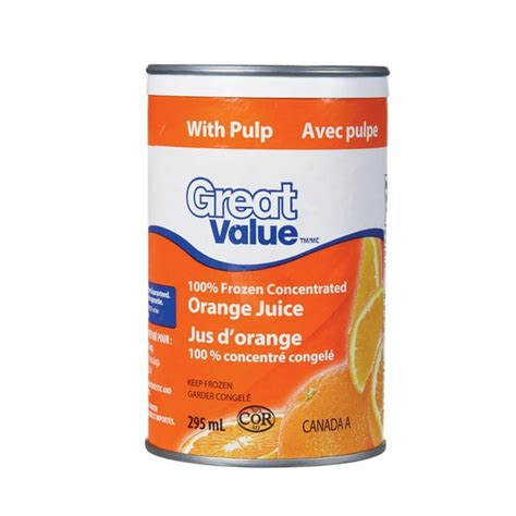 Great Value Frozen Concentrated Orange Juice With Pulp Walmart Ca