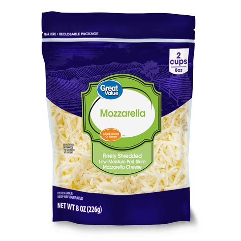 Great Value Shredded Low Moisture Part Skim Mozzarella Cheese 32 Oz