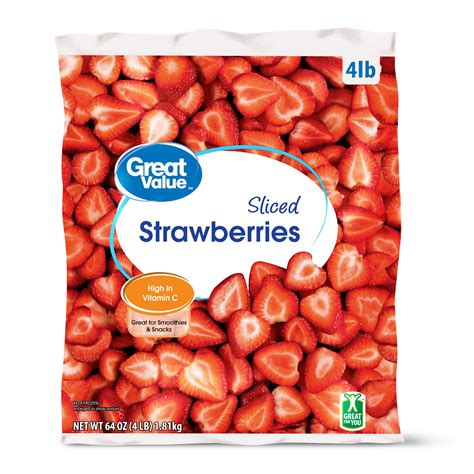 Great Value Sliced Strawberries With Sugar 16 Oz Frozen Walmart Com