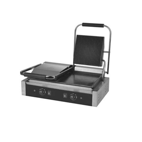 Grooved Double Commercial Snack Panini Grill Tt We174ac Grooved Double Commercial Snack Panini Grill Tt We174ac