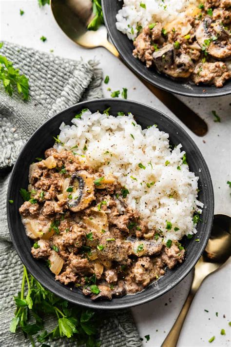 Ground Beef Stroganoff Over Riceland Rice Riceland