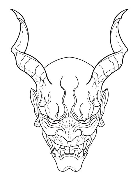 Hannya Demon Mask Tattoo Stencil Tattoo Stencils Samurai Tattoo Hannya Demon Mask Tattoo Stencil Tattoo Stencils Samurai Tattoo