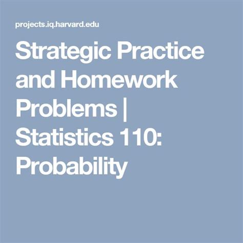 Harvard Statistics 110 Homework Clipart
