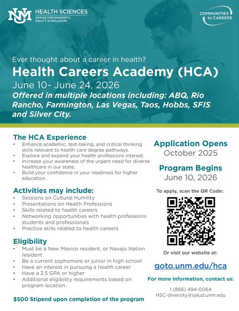 Health Careers Academy Hsc Office For Diversity Equity Inclusion Unm School Of Medicine