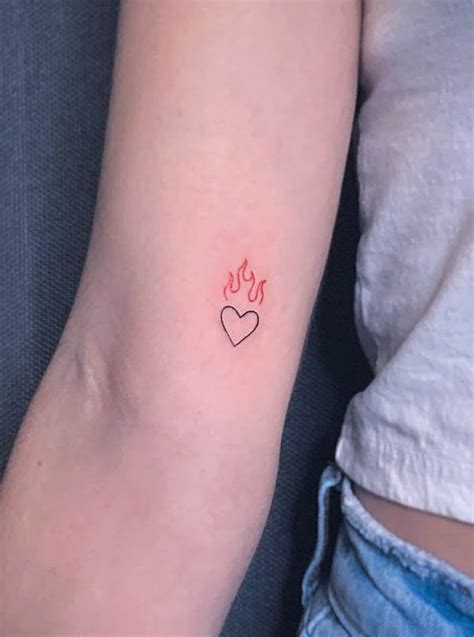 Heart Flame Tattoo