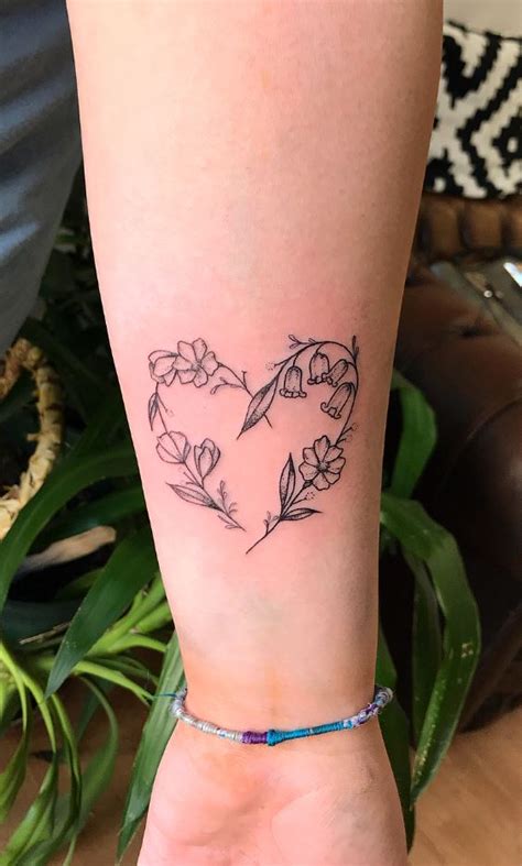 Heart With Flowers Tattoo