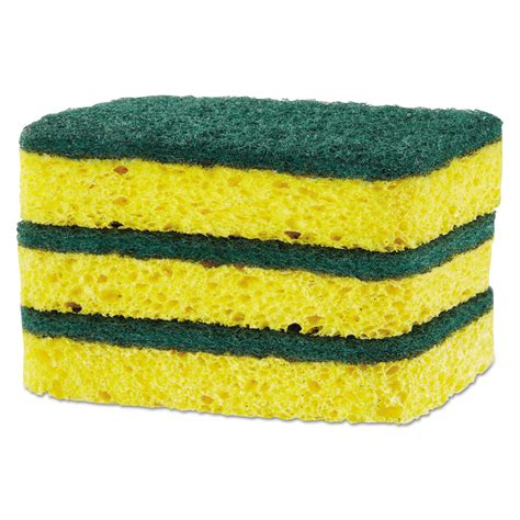Heavy Duty Scrubber Sponge 2 5 X 4 5 0 9 Thick Yellow Green 3 Pack 8 Packs Carton Heavy Duty Scrubber Sponge 2 5 X 4 5 0 9 Thick Yellow Green 3 Pack 8 Packs Carton