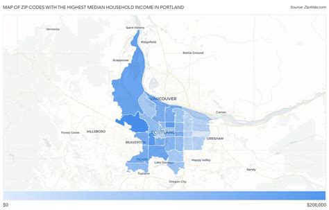 Highest Median Household Income In Portland By Zip Code In 2026 Zip Atlas