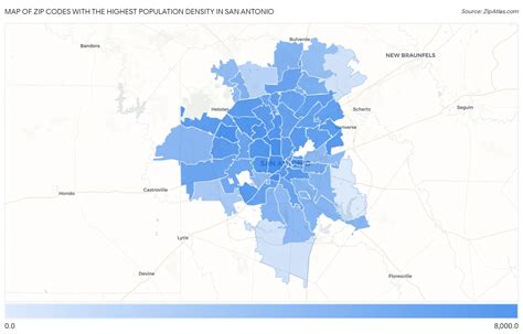Highest Population Density In San Antonio By Zip Code Zip Atlas
