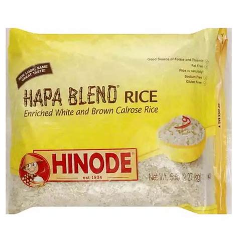 Hinode Rice Calrose Hapa Blend Enriched White And Brown 5 Lb Andronicos