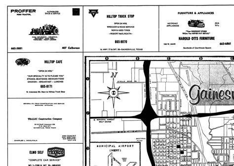 Historic City Map Gainesville Texas General Land Office 1967 23 X 32 33 Ebay