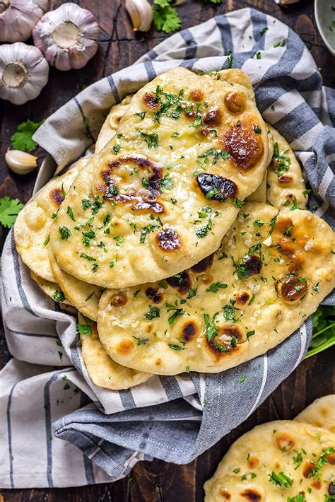 Homemade Naan With Roasted Garlic Herb Butter