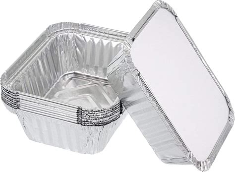 Homesmith 10 Pack Aluminium Foil Trays With Lids Containers Strong And Homesmith 10 Pack Aluminium Foil Trays With Lids Containers Strong And