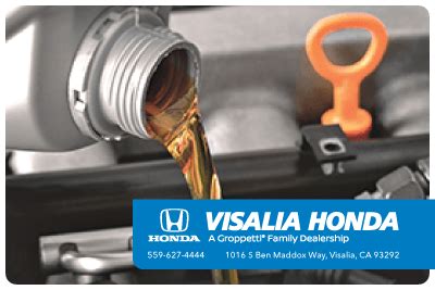 Honda Oil Change In Visalia Ca Visalia Honda