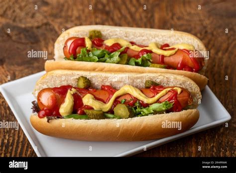 Hotdogs In Buns Stock Photo Alamy Hotdogs In Buns Stock Photo Alamy