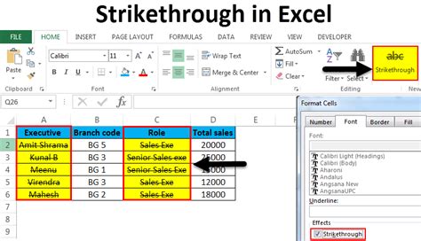How To Add A Strikethrough In Excel In 3 Different Ways