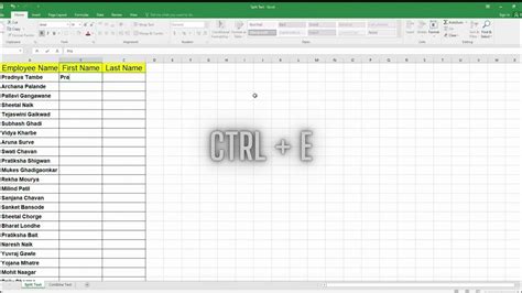How To Use Ctrl E In Excel Youtube